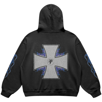 BLUE FLAMME PULLOVER SWEATSHIRT