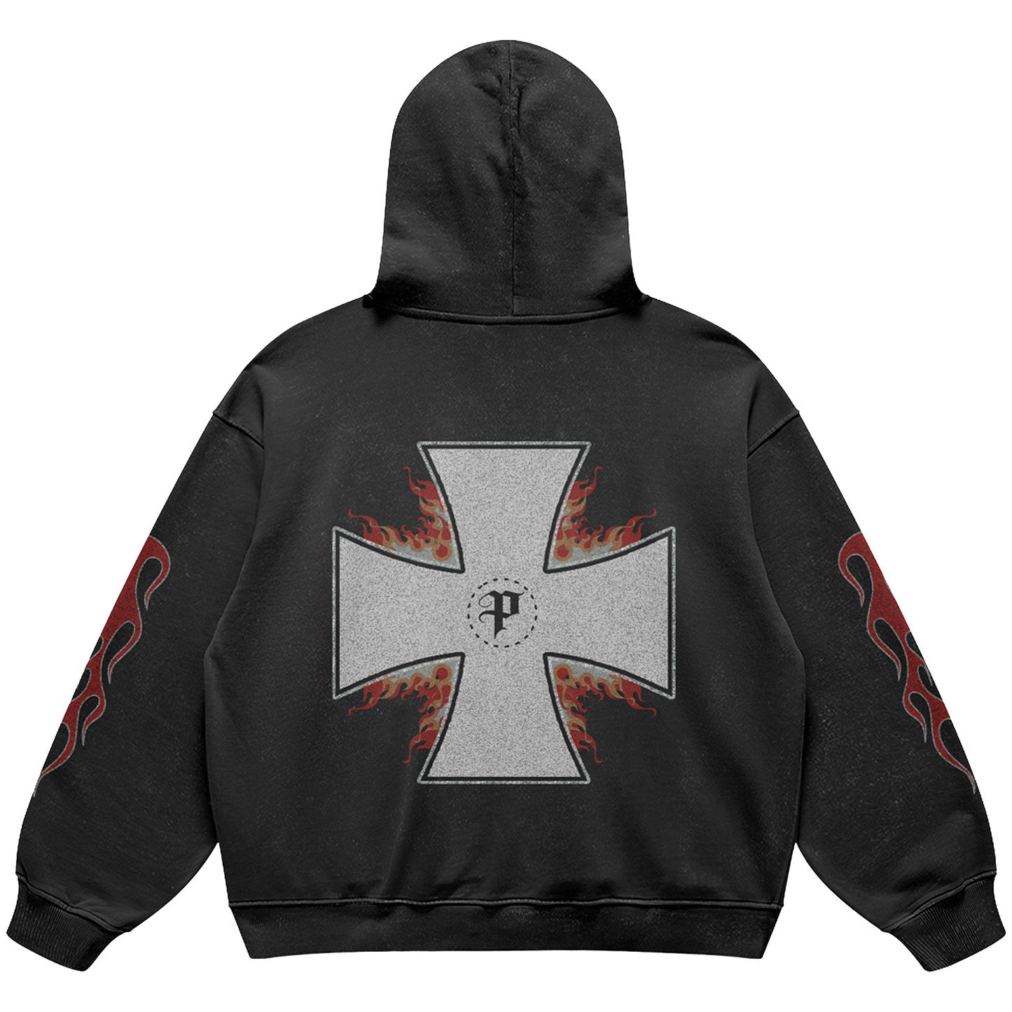 RED FLAMME PULLOVER SWEATSHIRT