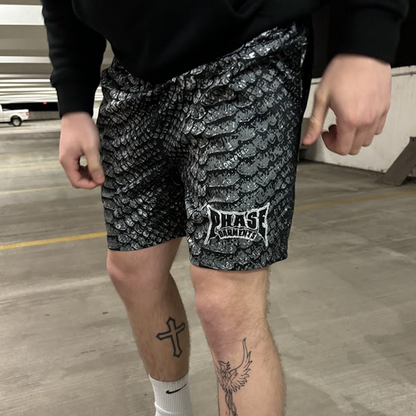 NOIR SNAKESKIN SHORTS