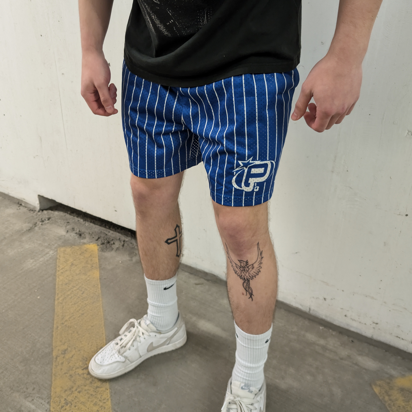 ROYAL BLUE "P2K" PINSTRIPE SHORTS