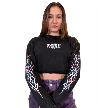 XEROX LONGSLEEVE CROP TOP