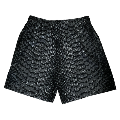 NOIR SNAKESKIN SHORTS