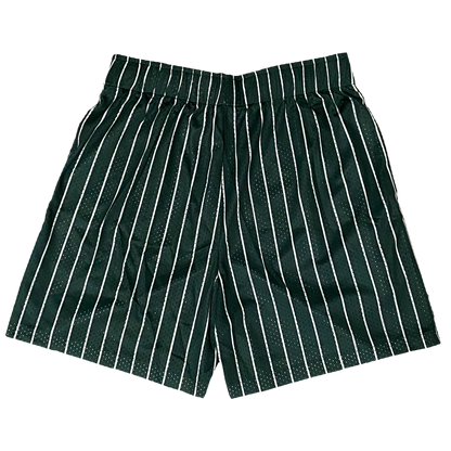 FOREST GREEN "P2K" PINSTRIPE SHORTS