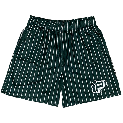 FOREST GREEN "P2K" PINSTRIPE SHORTS