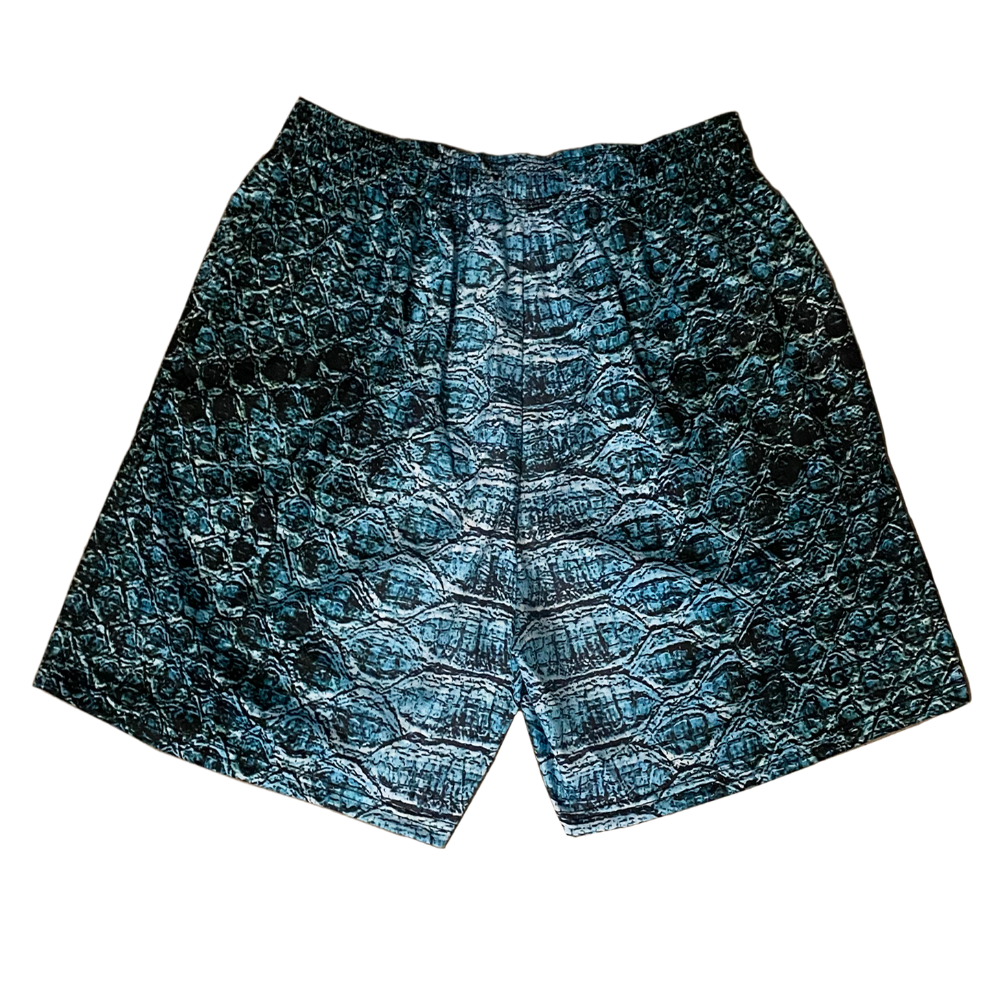 BLUE SNAKESKIN SHORTS